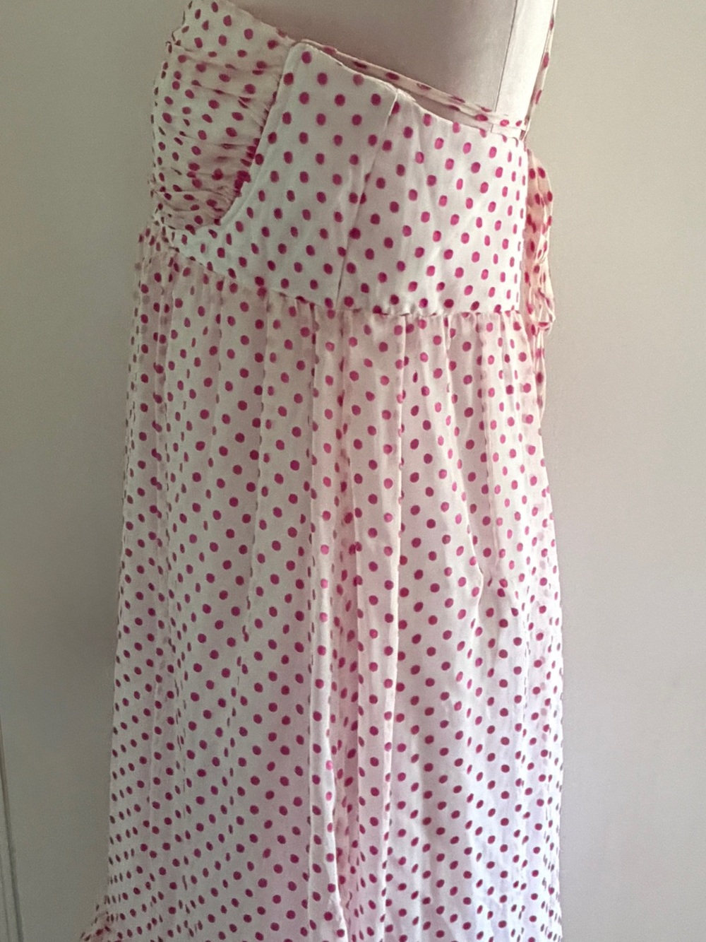 Vintage Betsy Johnson Pink Polka Dot Sundress with Cross Back Straps NWT - Picture 3 of 8